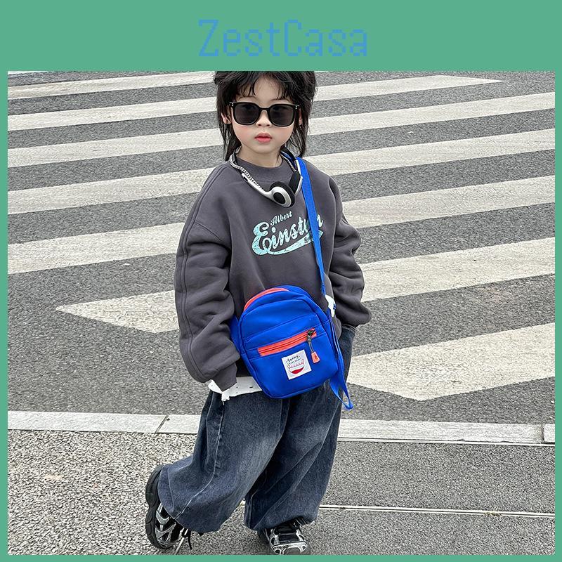 Fashionable Unisex Kids Bag Lightweight Canvas Spring Design With Cute Letter Motif