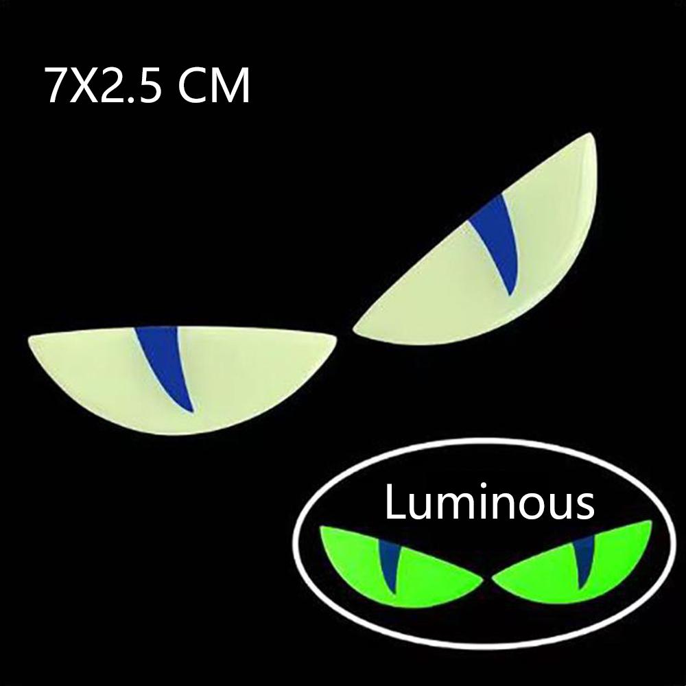 2pairs Reflective Devil's Eye Stickers For Car and Motorcycle Decor Luminous Improves Night visibility Safety Durability Fashion