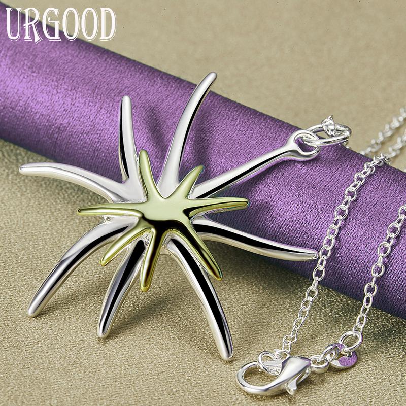 

URGOOD ожерелье из стерлингового серебра 925 пробы с подвеской в ​​виде морской звезды, свадебные модные украшения 45cm