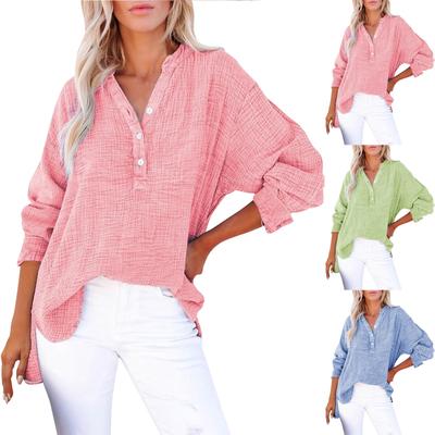 Thin Color Pleated New Loose Casual Women's Tops