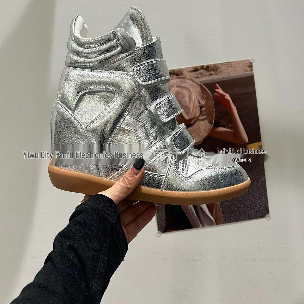 Simedeng FASTTRACK Genuine Leather Wedge Sneakers - Color Block Women's Casual Sports Style