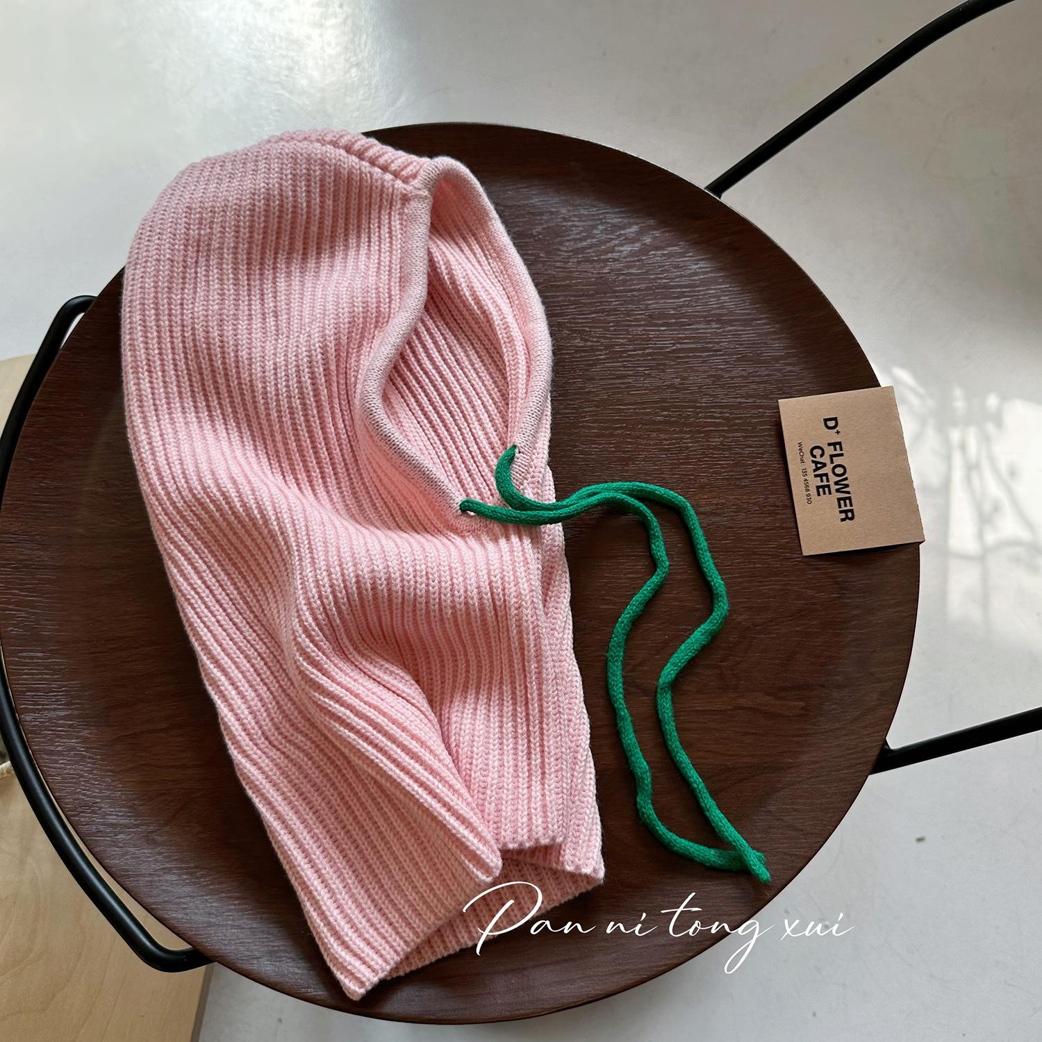 

Children s Raffia Hat Autumn and Winter Windproof Ear Protection Solid Color Warm Baby Woolen Hat Boys and Girls Winter Knitted Hat 53-56cm