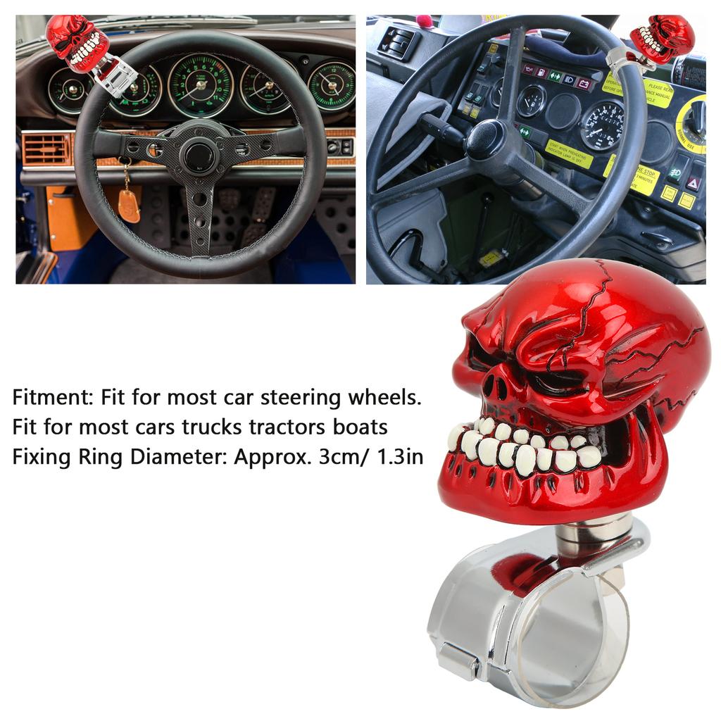 Totenkopf Stahl Lenkradknauf Suicide Power Handle für Autos Lkw Traktoren Boote