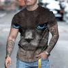 Animal Cat Print Men's T-shirt Harajuku Cute Loose Short-sleeved Tops Fashion Simple T Shirt Oversized Men Women Unisex Clothing