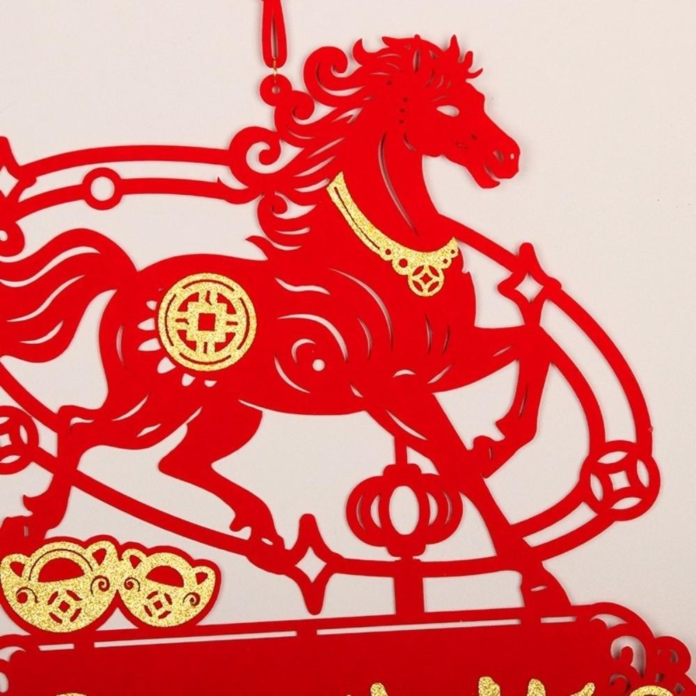 2026 Lunar New Year Pendants Vietnamese with Tassel Hanging Ornament Red Horse Pattern Spring Festival Pendants