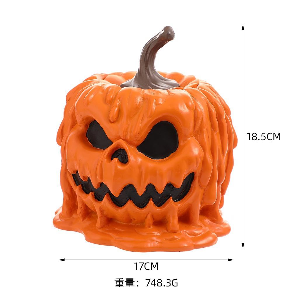 Halloween Fun Pumpkin Head Ornament Cartoon Pumpkin Flower Pot Resin Crafts Home Decoration Wax Pumpkin