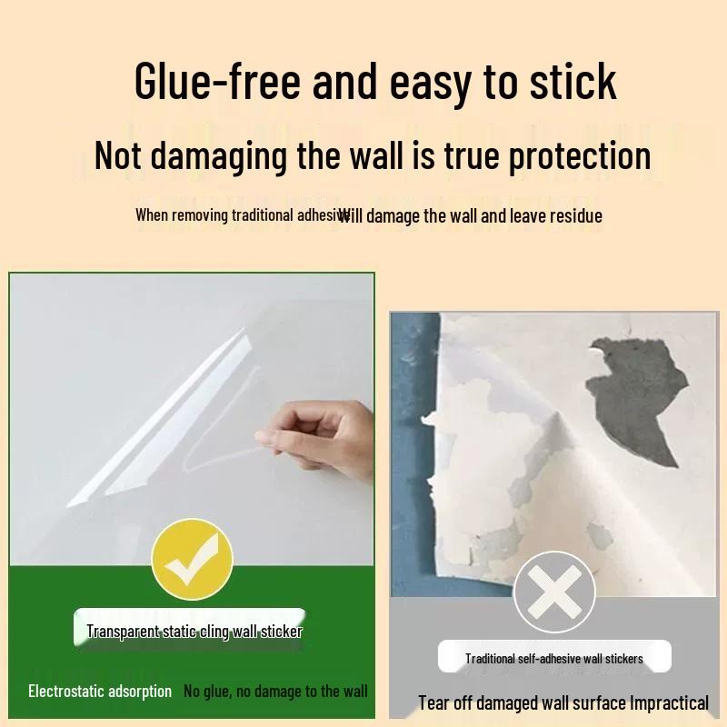 Static Transparent Oil-Proof High Temperature Resistant Self-Adhesive Waterproof Kitchen Wall Stickers