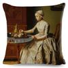 Vintage Style Woman Cushion Cover Decor Europe Lady Girl Print Pillowcase 45*45Cm Polyester Pillow Case For Sofa Home Car
