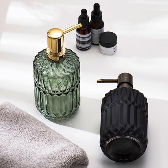 Glass Lotionflaske Sklisikker Bunn Gjennomsiktig Design Stor Kapasitet Flytende Dispenser Hjemmetilbehør