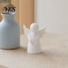 Desktop Angel Ornament 3D Printed Figurine, Little White Guardian Statue, Home Decor Figure Healing Winged for Shelf Mini Statue