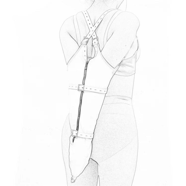 Paže za zády Armbinder Restraints Kožený Zip Pouta Sexuální hračky pro muže Ženy Fetiš Bdsm Bondage Otrok Role Play Flirt