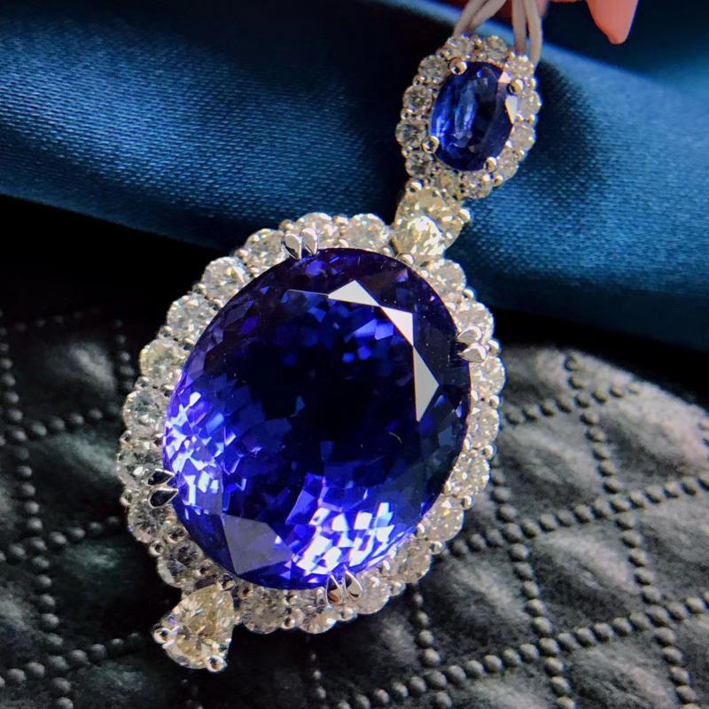 

Bella Box Новый продукт Роскошный классический овальный синий длинный кулон Женская цепочка на ключицы для очаровательной свадьбы и помолвки Изысканные высококачественные ювелирные изделия Новые модные