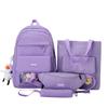 Four-piece Schoolbag Female Elementary School Student Crossbody Bag Middle School Student Backpack