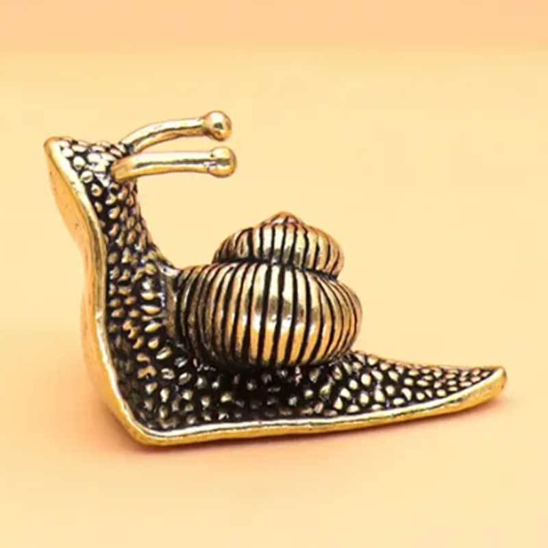 

Винтажное украшение в виде чайной улитки из чистой меди, мини-фигурка улитки, коллекционное украшение для чайной церемонии в виде чайной улитки, настольная игрушка