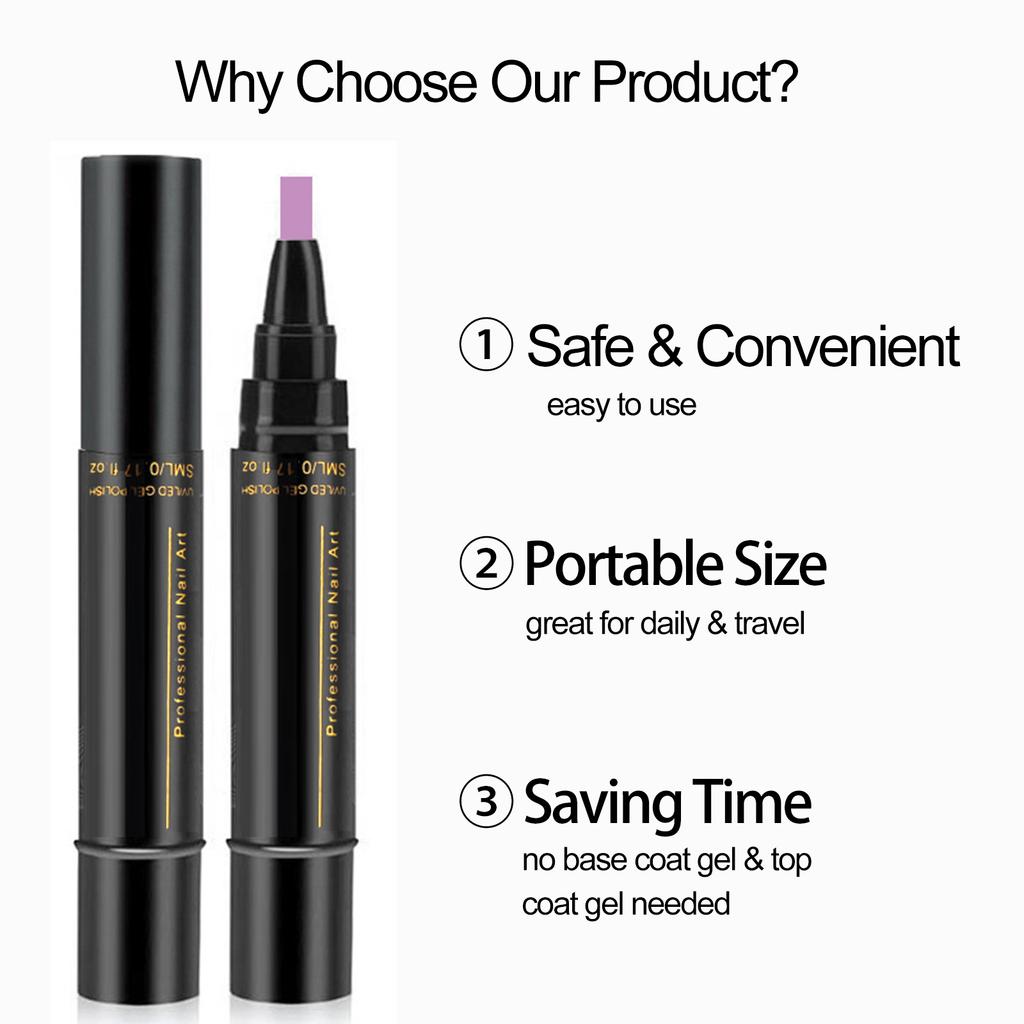 Pix pentru unghii cu gel 6 buc Pix cu gel pentru unghii cu un pas 3 în 1 Lampă UV LED pentru înmuiere Instrumente disponibile pentru arta unghiilor