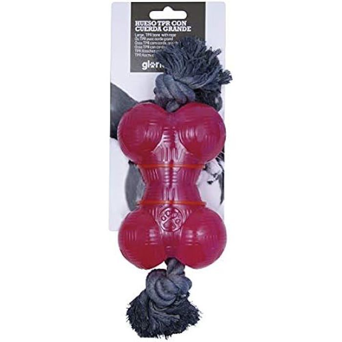 Jouet à mâcher - GLORIA - Corde os TPR - 13,97 cm - Très résistant - Flexible
