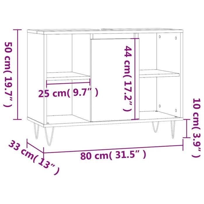 VidaXL Armoire salle de bain chêne sonoma 80x33x60cm bois d'ingénierie 831631