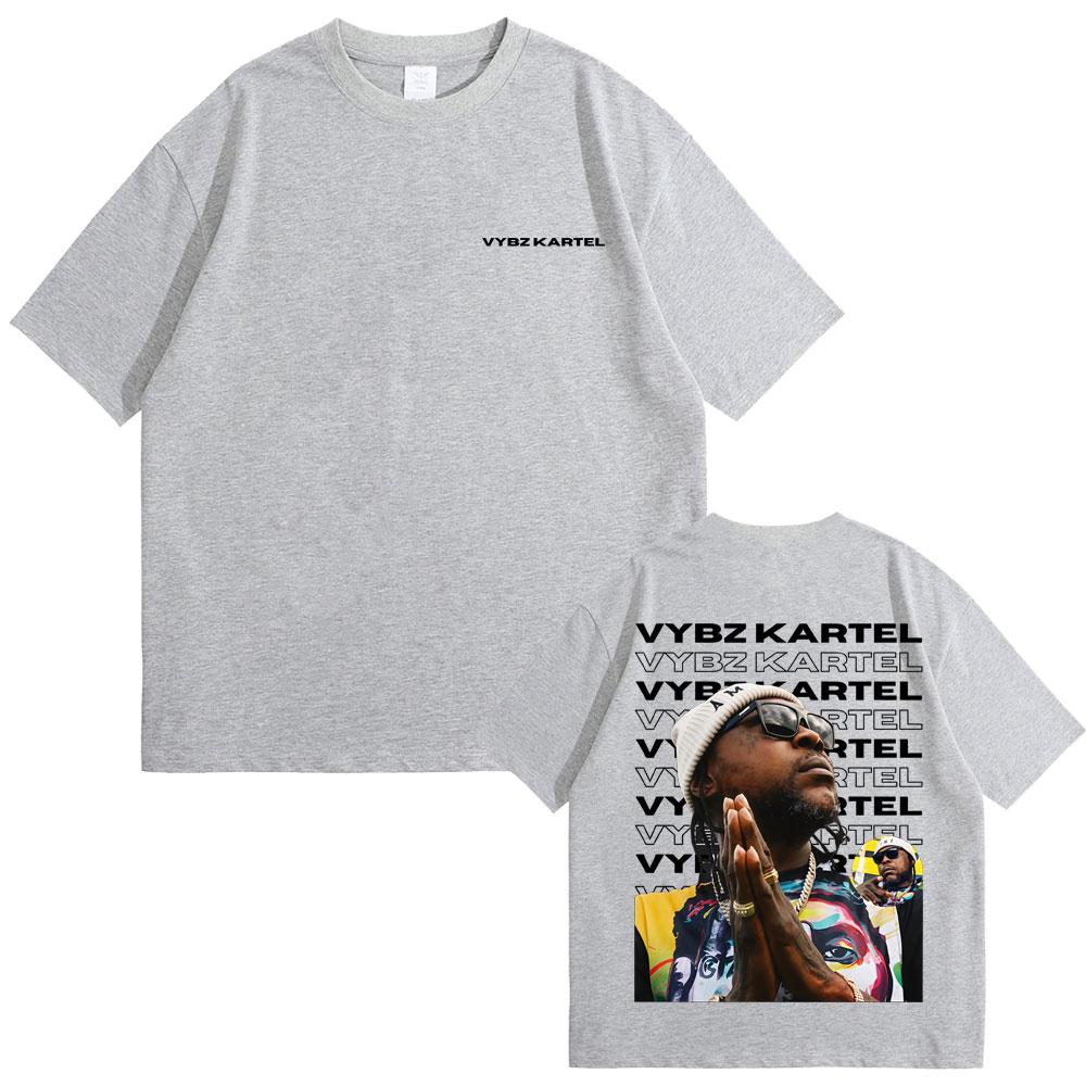 Rapper Vybz Kartel Grafik T-Shirt Herren Damen Hip Hop Mode Übergroßes T-Shirt Lässig Baumwolle Retro Kurzarm T-Shirts Streetwear