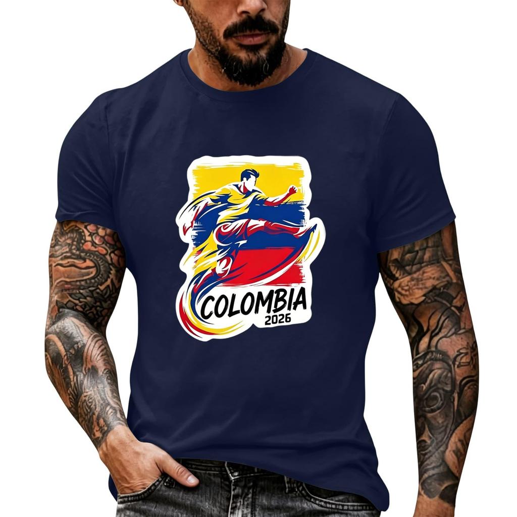Men's Short Sleeve Graphic T Shirt Casual Crew Neck Cotton Tee Lightweight Comfortable Fit for Everyday Wear