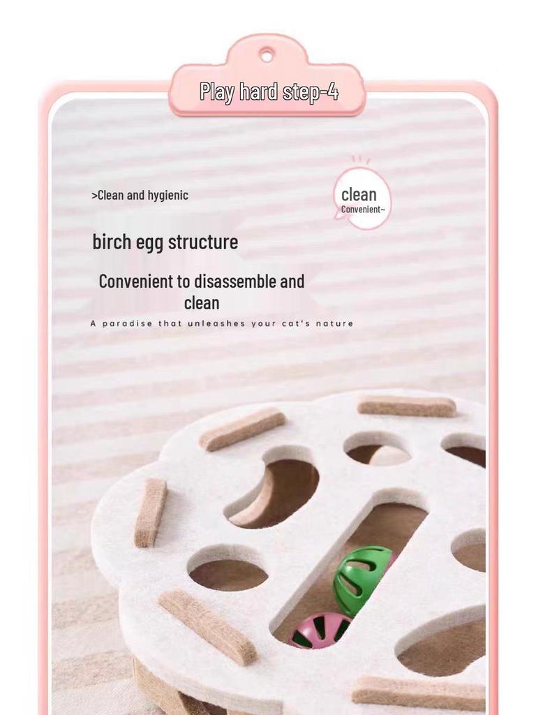 Cat Maze Felt Box with Teasing Ball
