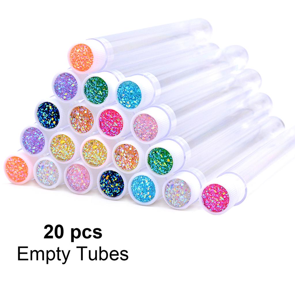 20pcs Empty Eyelash Brushes Tubes Reusable Eyelash Mascara Wand Container Sparkling  Lash Spoolies Combs Dust-proof Flask Case