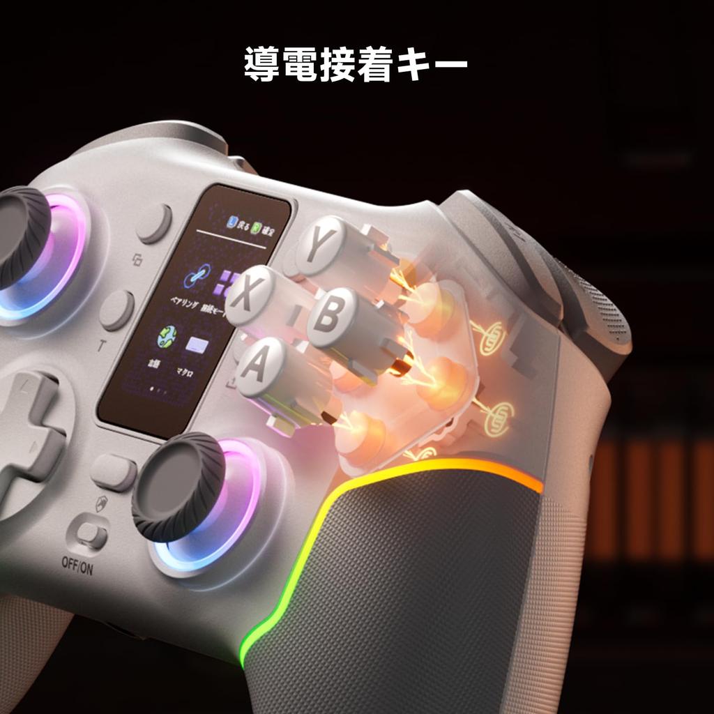 ECHTPower PC Controller with Multi-Function LCD, WirelessWired, 2.4G Receiver, Earphone Jack, 1000Hz Polling Rate, Hole Stick & Trigger, Turbo Fire,