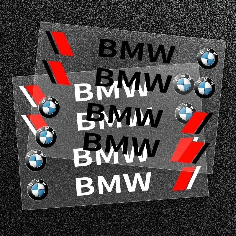 4pcs Car Styling Door Handle Stickers Tire Rear View Mirror Decals For BMW E46 E85 E60 F10 E39 F30 E36 F20 E87 E90 E70 X3 X5