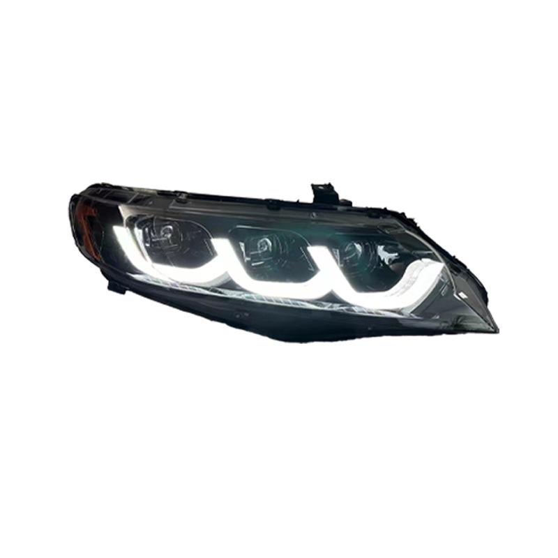 LED Projector Headlight Assembly with DRLs & Flowing Turn Signals for 06-11 Honda Civic 8th Gen