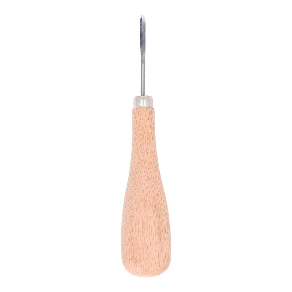 Curved Stitching Awl Accurate Spacing Steel Awl Tool Sewing Professional Ergonomic Awl Punch with Beech Handle for