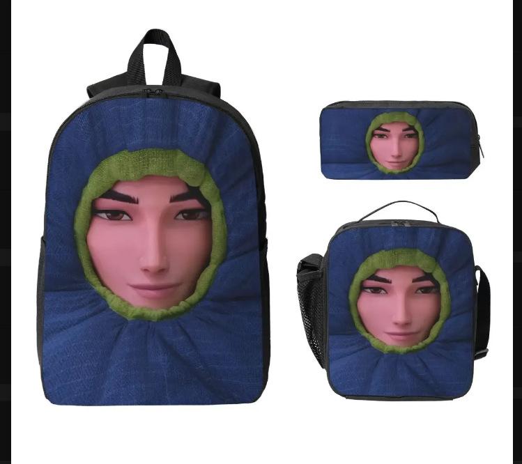 Student Schoolbag Three-Piece Girl Large-Capacity Middle School Student Backpack