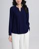 SPRING SEAON Long Sleeve Chiffon Blouse with Tucked Loose Plus Sizes Suitable for and Everyday Size 2L Women's V-Neck Detail, Fit, Available, Suits,