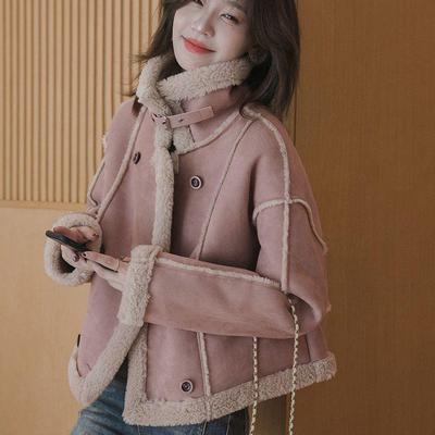 Petite Thick Lambswool Shearling Motorcycle Jacket - Short, Loose Fit, Fleece Lined for Autumn/Winter 2025