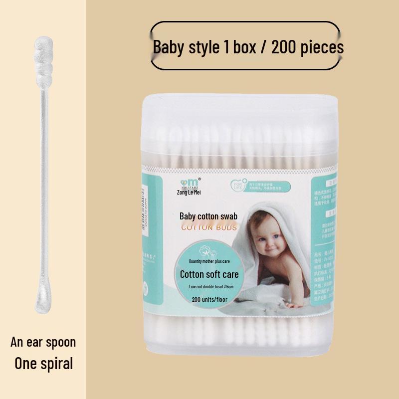 Eco-Friendly Double-Ended Cotton Swabs: Lint-Free, Flexible, Paper Handle, Boxed for Multi-Purpose Ear Cleaning & Home Use
