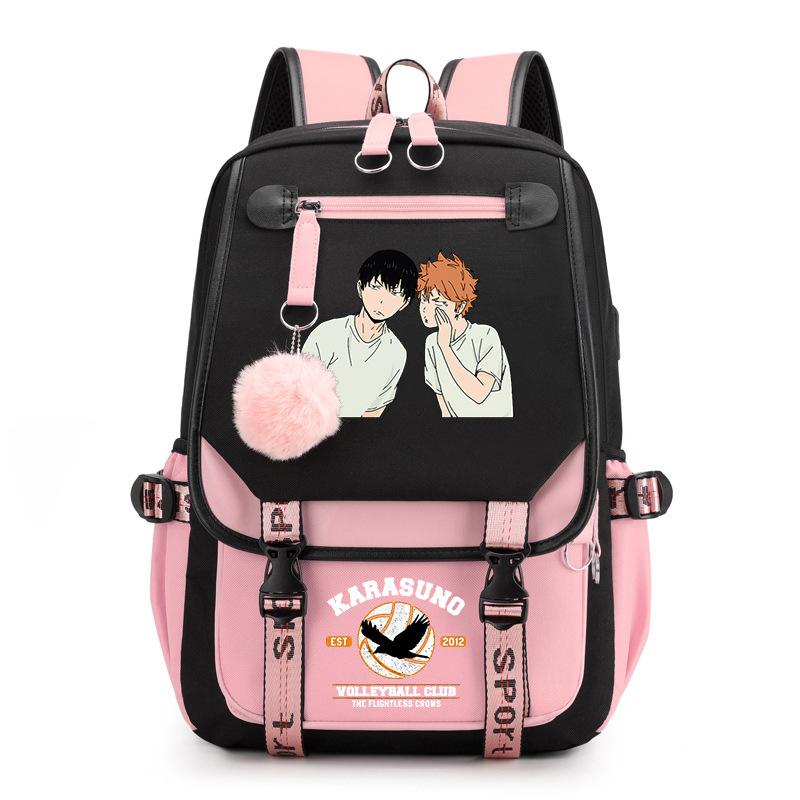 Anime volleyball teenager peripheral printing middle school student schoolbag outdoor large-capacity backpack