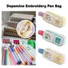 Dopamine Color Pencil Case Handheld Stationery Bag Portable Pen Pouch  Students