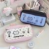 New High Quality Portable Polka Dot Kitten Pen Bag Soft Touch Large Capacity Pencil Case Stationery Pouch Back To School