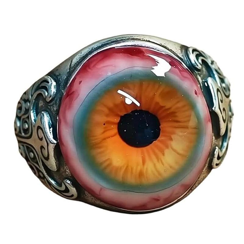 Eye Of The Curtain Ring Evil Eye Ring Realistic Eyeball Design Rings Dark Lore Rings Eye Of The Veil Ring Party Rings Men