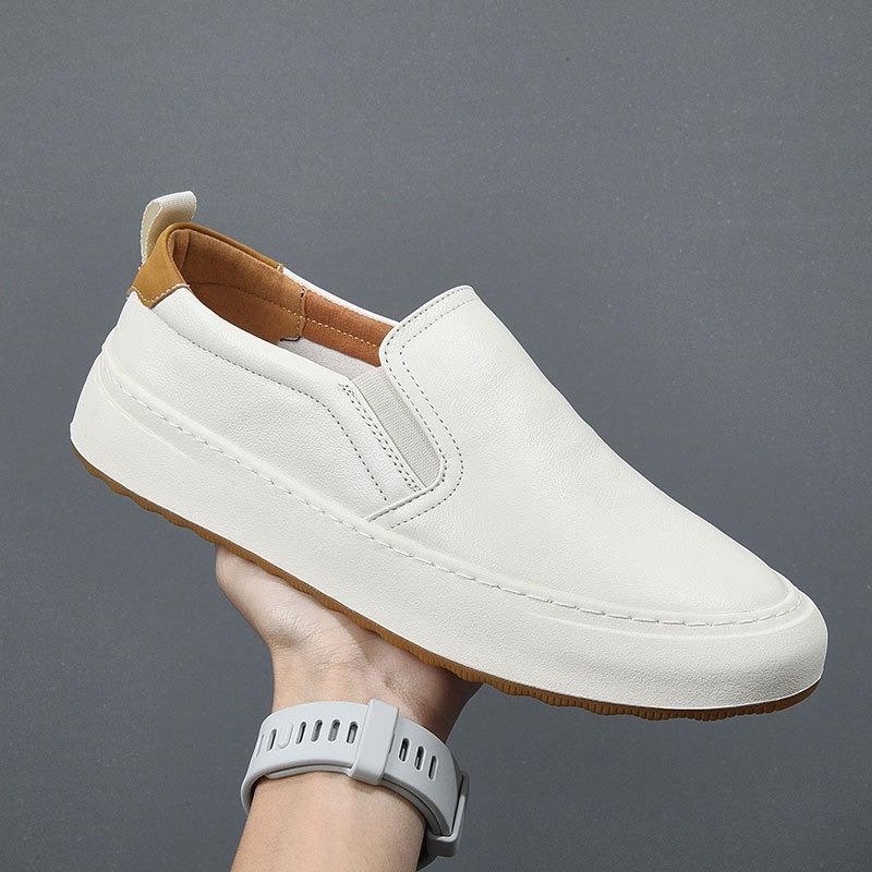 Mode Lässige Plateau-Loafer für Männer Designer Kuhleder Herren Luxus Board Schuhe Mode Einfarbig Zapatos De Hombre_voghion.com