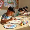 DIY Peking Opera Face Painting Fan Kit: Children's Wooden Craft & Cultural Activity