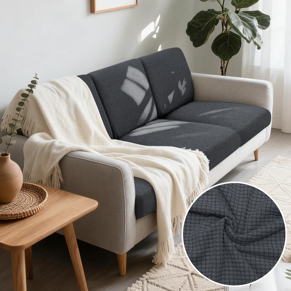 Jacquard Woven Fabric Pure Couch Fitted Covers Polar Thermal Fleece Fabric Form Fitting Sofa Seat Covers Detachable Couch Protector Furniture Cover
