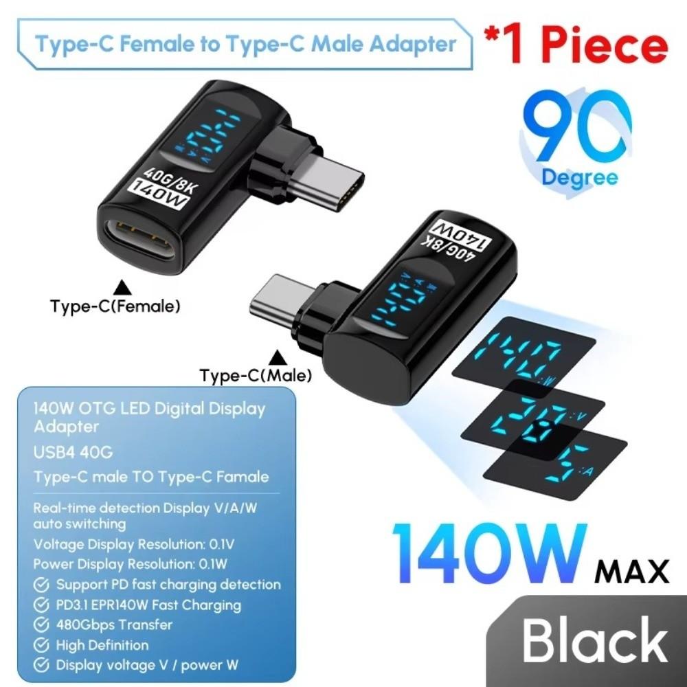 U Shape USB-C Adapter Right Angle USB-C Male To Female Connector Type C Adapter 8K Display