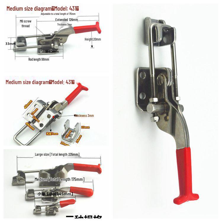 304 Stainless Steel Adjustable Toggle Latch Clamp Lock 4002