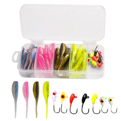 50pc Soft Bait Set Wear-resistant Artificial Reflective Sequins Fishing Lure For Carp Bass Perch