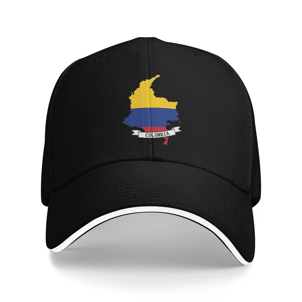 Vintage Colombia Flag Golf Cap Unisex Headwear Outdoor Travel Adjustable Fit Sun Caps