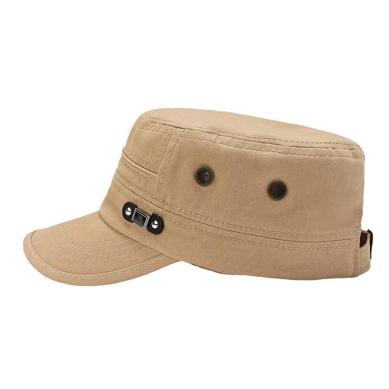 Men's Casual Military-Style Sun Hat for Spring/Autumn with Short Brim
