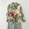 DIMANAF Plus Size Women Cotton Tops Shirts Tees Casual Loose Blouse 2025 New Autumn Print Long Sleeve