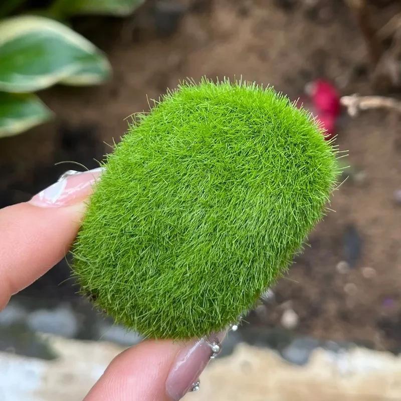 10Pcs Artificial Foam Moss Rocks Fake Green Moss Stone Micro Landscape DIY Crafts Home Garden Flower Pot Decoration