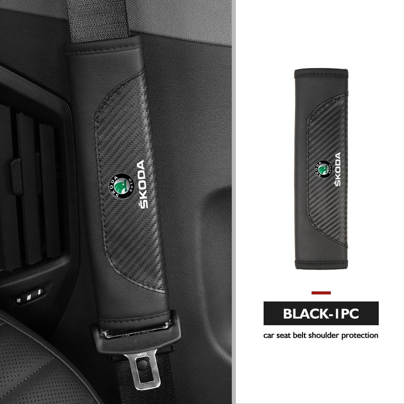 AAABS1 Seat Belt Cover Car Styling Cotton Safety Shoulder Protector Auto Accessories For Skoda Kamiq Karoq Octavia 2 3 Rapid Scala Kami