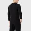 Emporio Armani FW21 Color Block Logo Letter Print Round Neck Long Sleeve T-Shirt Men Tops Black 8N1TN8-1JPZZ-0022