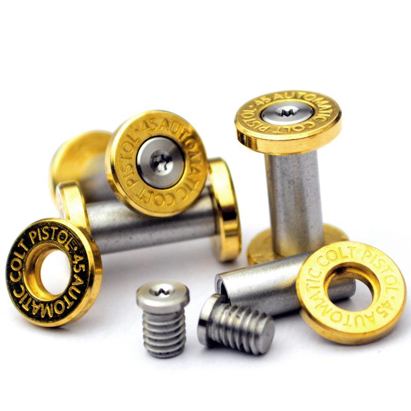 

10 sets Brass + 416 stainless steel M4 Fastening screw rivet for CNC cutter DIY Straight pocket knife tools handle Fastening nut 6MM, size 6